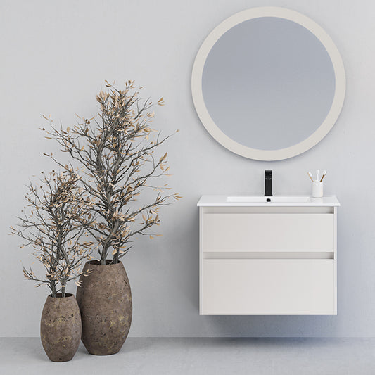 Elementi Novara 2 Drawer Wall Hung Vanity 750mm | Available in 11 Colours