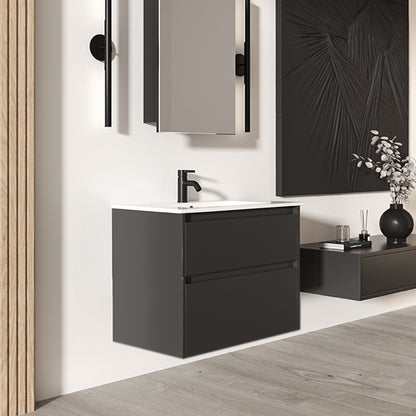 Elementi Novara 2 Drawer Wall Hung Vanity 750mm | Available in 11 Colours