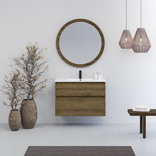 Elementi Novara 2 Drawer Wall Hung Vanity 900mm | Available in 11 Colours