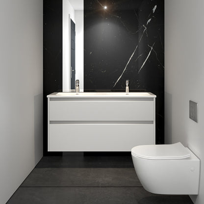 Elementi Novara 2 Drawer Wall Hung Vanity Double Bowl 1200mm - Available in 11 Colours