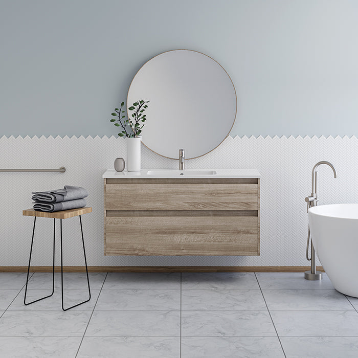Elementi Novara 2 Drawer Wall Hung Vanity 1200mm | Available in 11 Colours