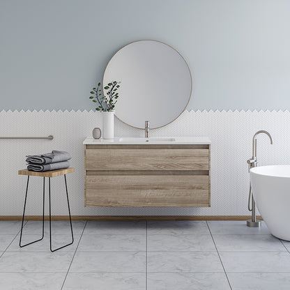 Elementi Novara 2 Drawer Wall Hung Vanity 1200mm | Available in 11 Colours
