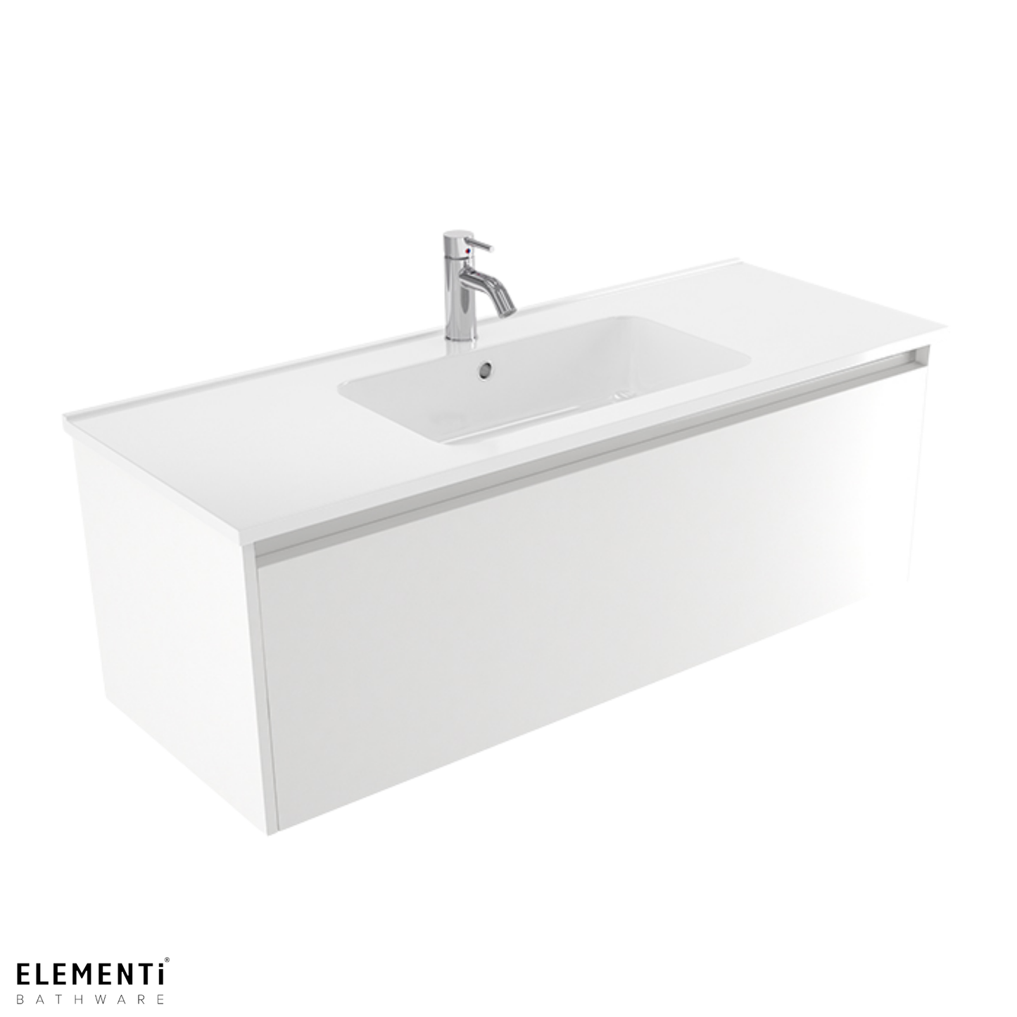 Elementi Novara 1 Drawer Wall Hung Vanity 1200mm | Available in 11 Colours