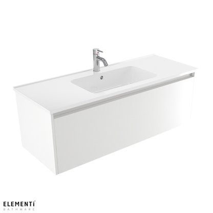 Elementi Novara 1 Drawer Wall Hung Vanity 1200mm | Available in 11 Colours