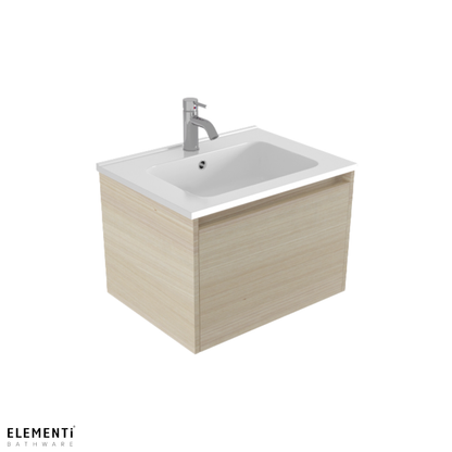 Elementi Novara 1 Drawer Wall Hung Vanity 600mm | Available in 11 Colours
