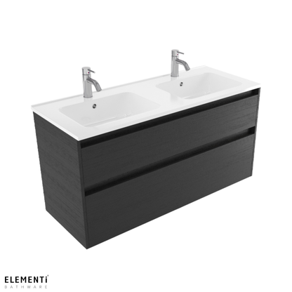Elementi Novara 2 Drawer Wall Hung Vanity Double Bowl 1200mm - Available in 11 Colours