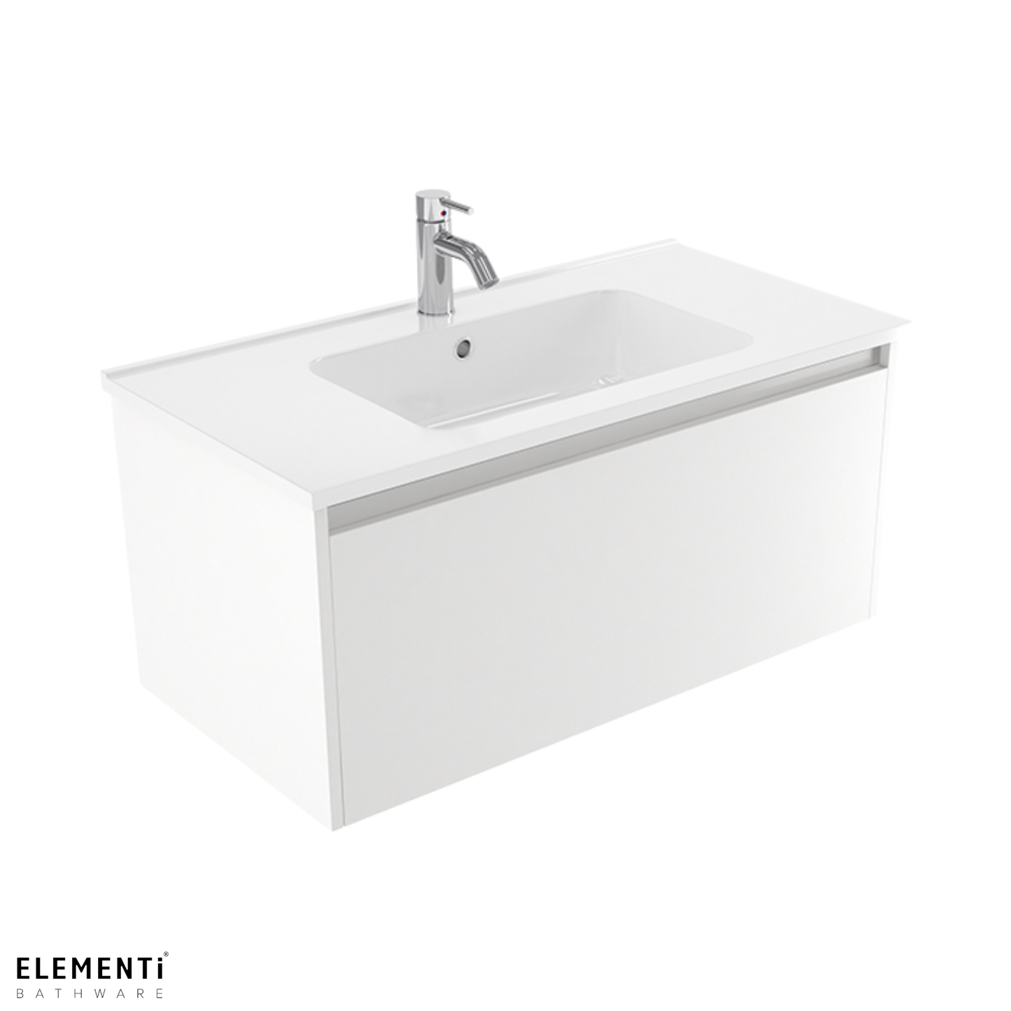 Elementi Novara 1 Drawer Wall Hung Vanity 900mm | Available in 11 Colours