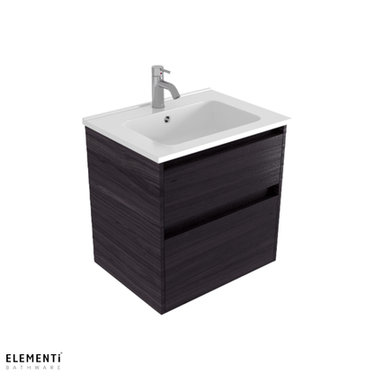 Elementi Novara 2 Drawer Wall Hung Vanity 600mm | Available in 11 Colours