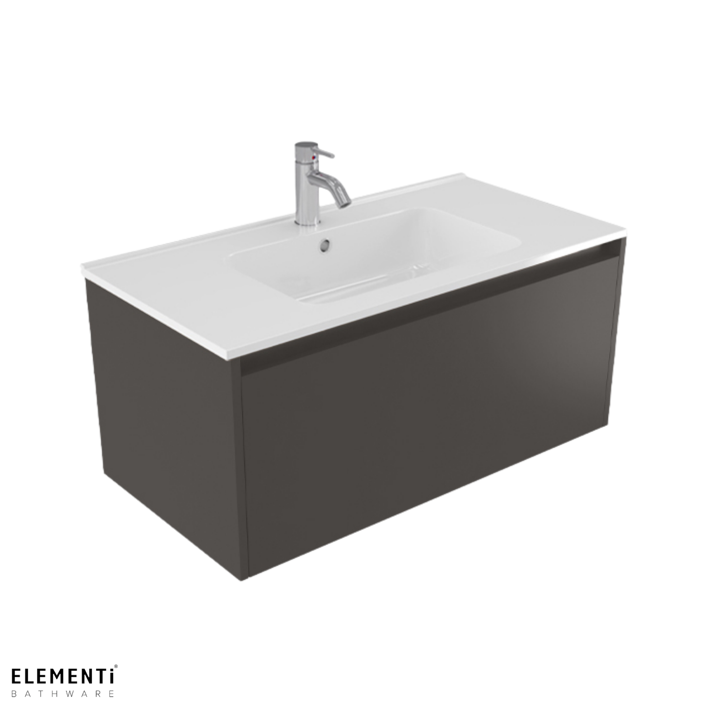 Elementi Novara 1 Drawer Wall Hung Vanity 900mm | Available in 11 Colours