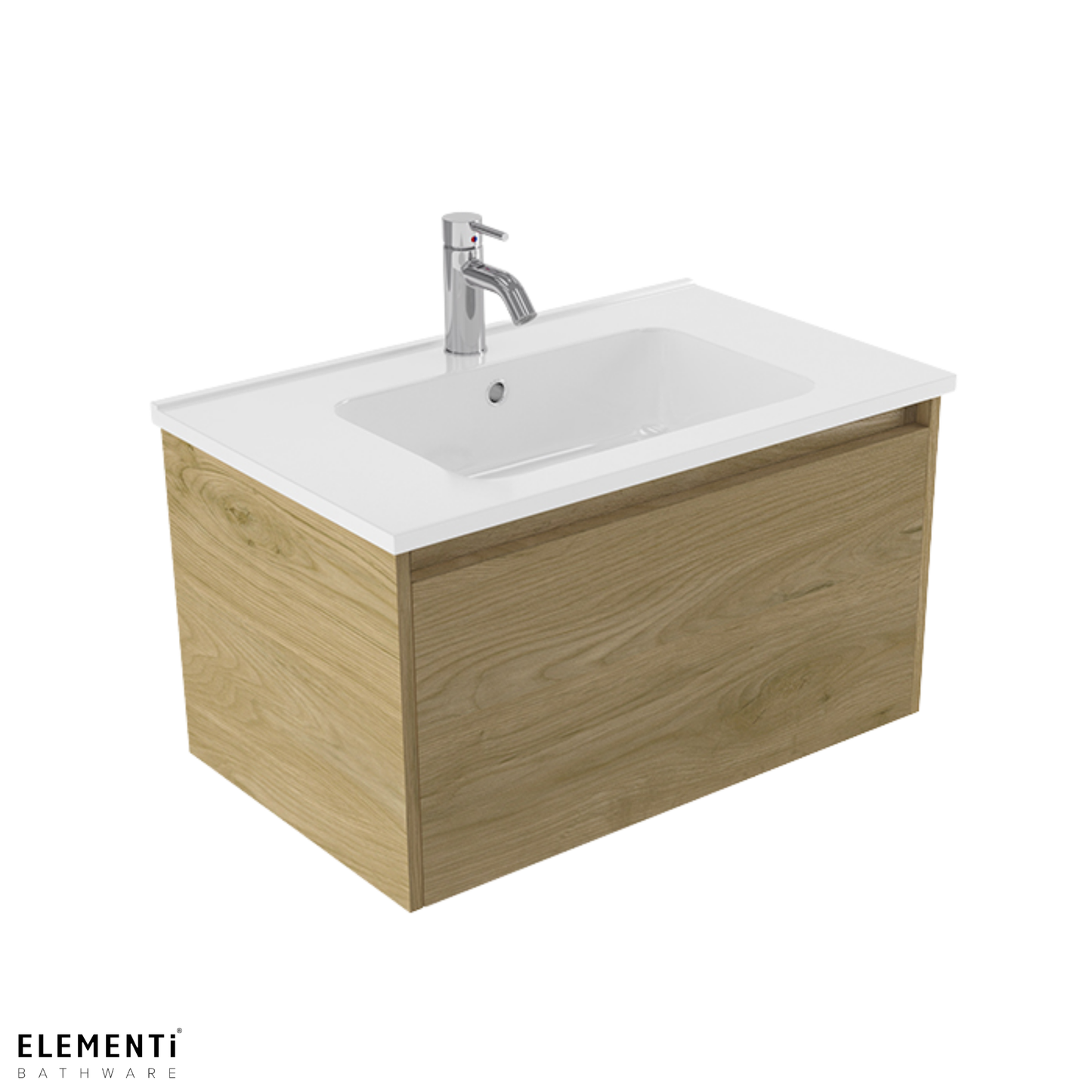 Elementi Novara 1 Drawer Wall Hung Vanity 750mm | Available in 11 Colours