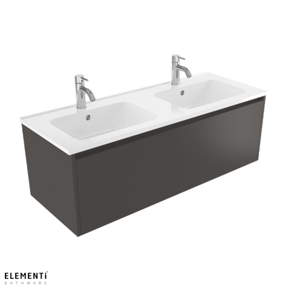 Elementi Novara 1 Drawer Wall Hung Vanity Double Bowl 1200mm - Available in 11 Colours