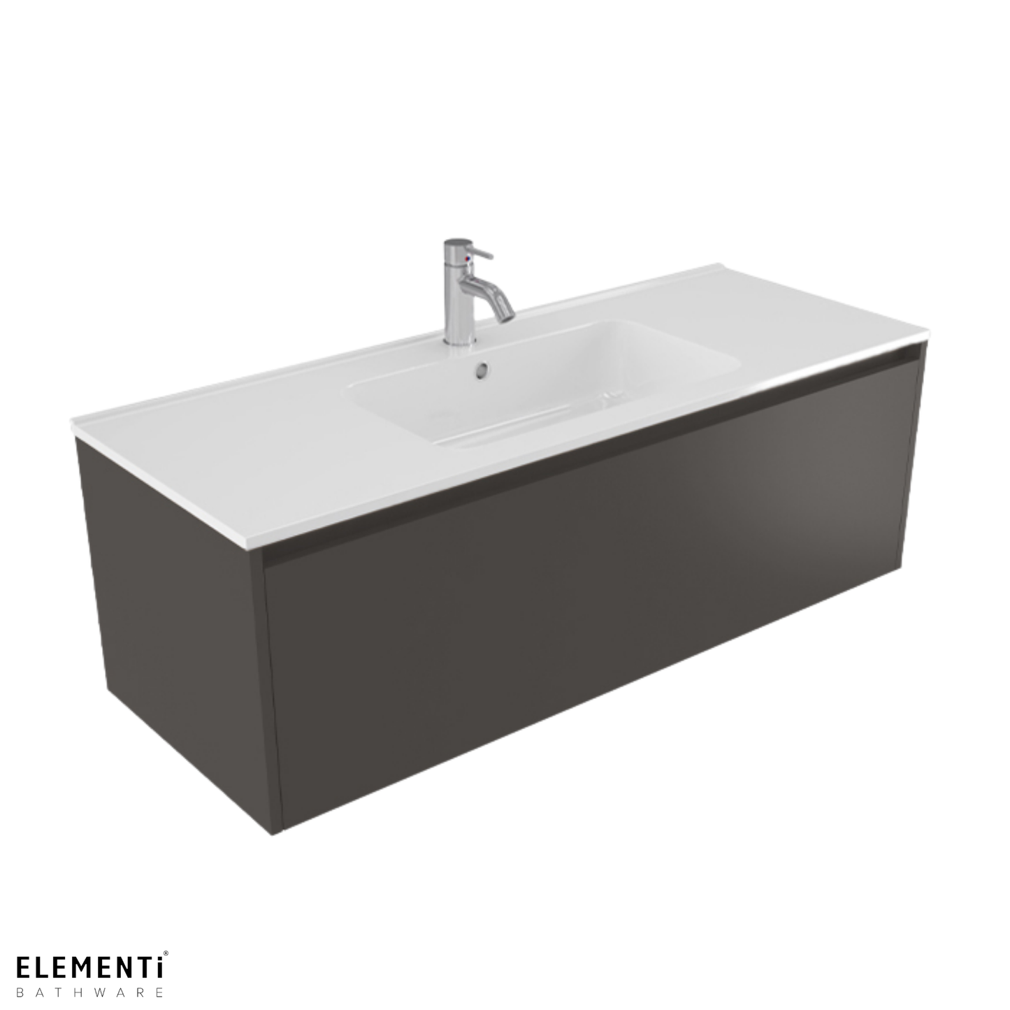 Elementi Novara 1 Drawer Wall Hung Vanity 1200mm | Available in 11 Colours