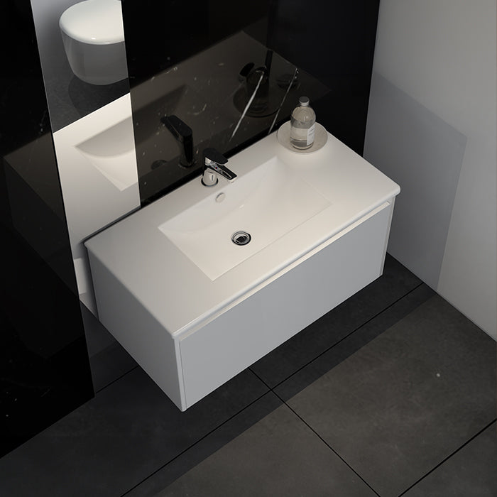 Elementi Novara 1 Drawer Wall Hung Vanity 900mm | Available in 11 Colours