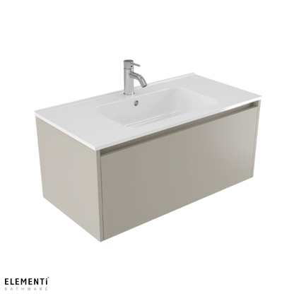 Elementi Novara 1 Drawer Wall Hung Vanity 900mm | Available in 11 Colours