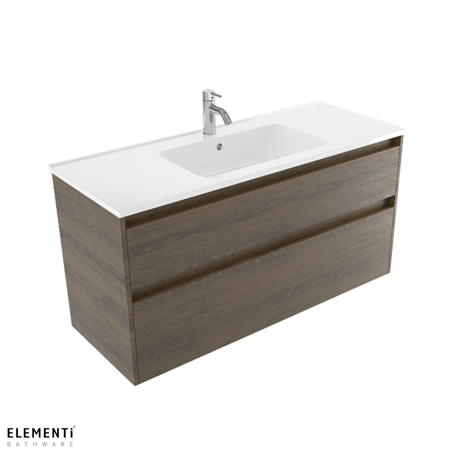 Elementi Novara 2 Drawer Wall Hung Vanity 1200mm | Available in 11 Colours