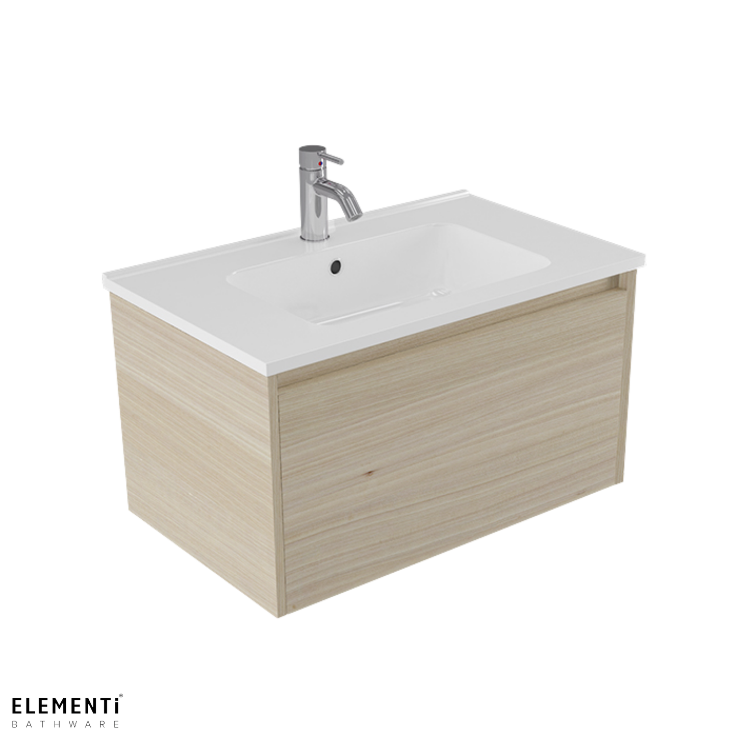 Elementi Novara 1 Drawer Wall Hung Vanity 750mm | Available in 11 Colours