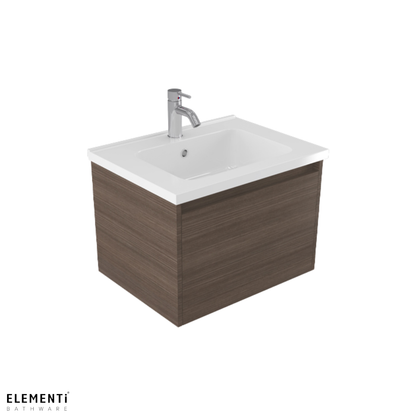 Elementi Novara 1 Drawer Wall Hung Vanity 600mm | Available in 11 Colours