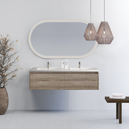 Elementi Novara 2 Drawer Wall Hung Vanity Double Bowl 1500mm - Available in 11 Colours