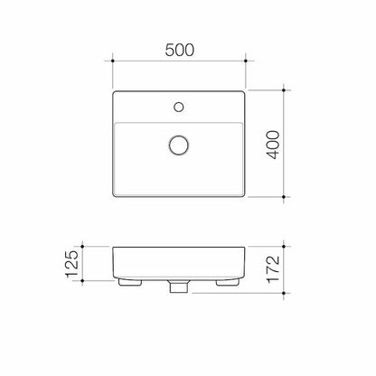 Caroma Urbane II Semi Recessed Basin | 500 x 400mm