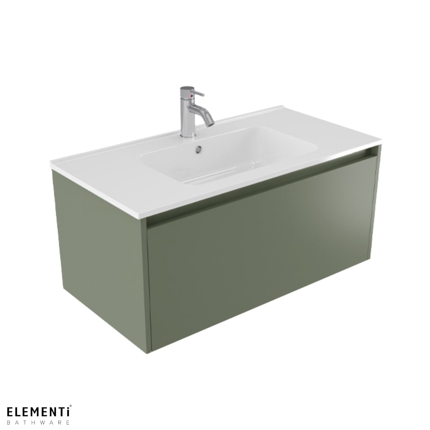 Elementi Novara 1 Drawer Wall Hung Vanity 900mm | Available in 11 Colours