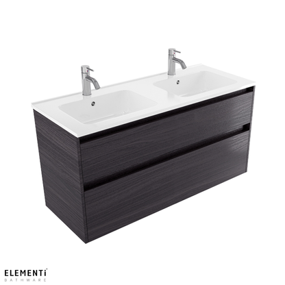 Elementi Novara 2 Drawer Wall Hung Vanity Double Bowl 1200mm - Available in 11 Colours