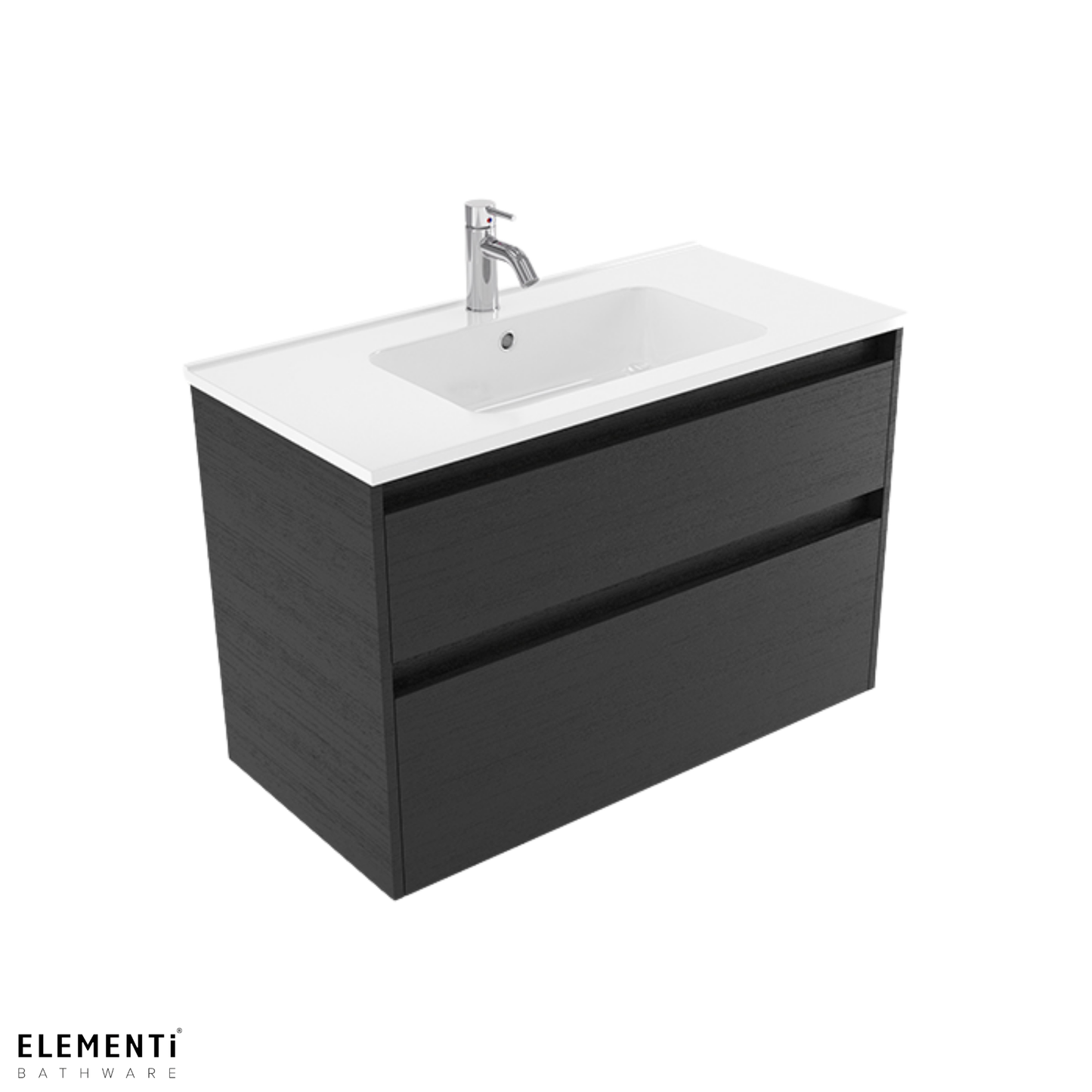 Elementi Novara 2 Drawer Wall Hung Vanity 900mm | Available in 11 Colours