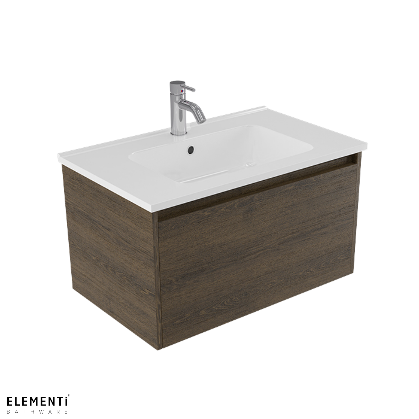Elementi Novara 1 Drawer Wall Hung Vanity 750mm | Available in 11 Colours