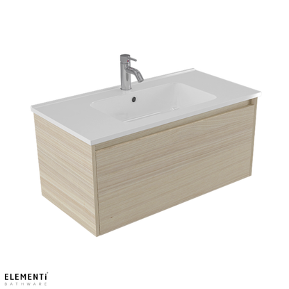 Elementi Novara 1 Drawer Wall Hung Vanity 900mm | Available in 11 Colours