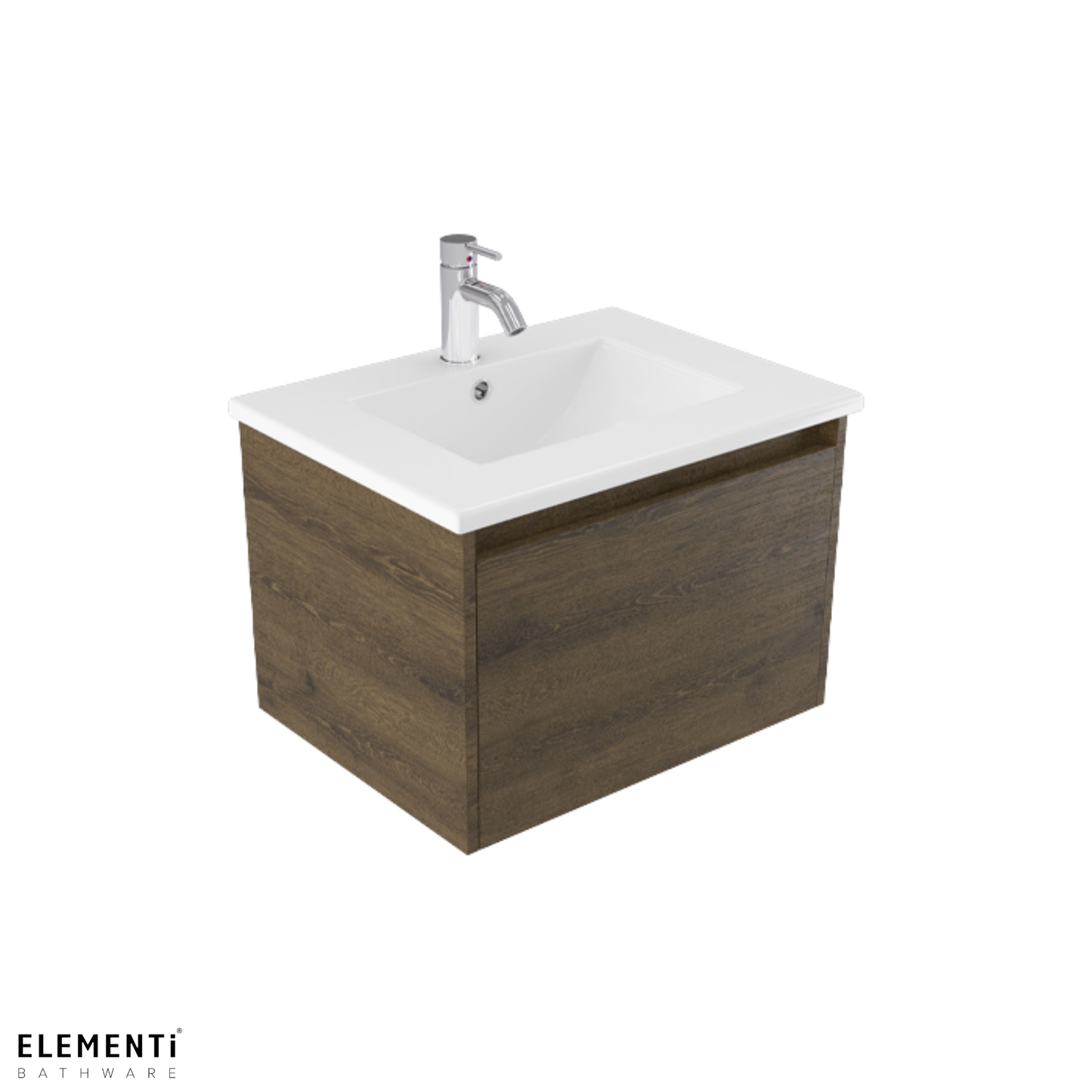 Elementi Novara 1 Drawer Wall Hung Vanity 600mm | Available in 11 Colours