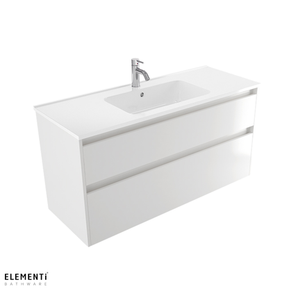 Elementi Novara 2 Drawer Wall Hung Vanity 1200mm | Available in 11 Colours