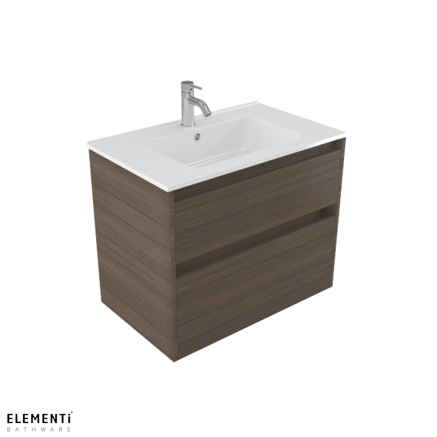 Elementi Novara 2 Drawer Wall Hung Vanity 750mm | Available in 11 Colours