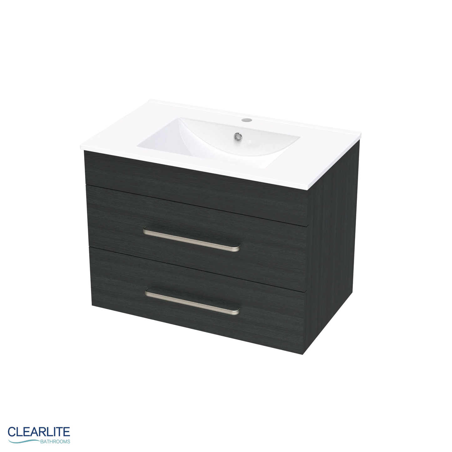 Clearlite Pacific Double Drawer Wall Hung Vanity 750mm - Available in 3 Colours