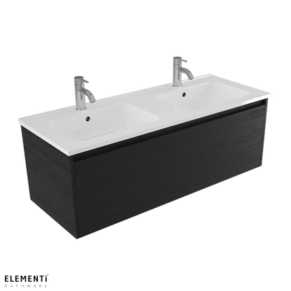 Elementi Novara 1 Drawer Wall Hung Vanity Double Bowl 1200mm - Available in 11 Colours