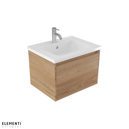 Elementi Novara 1 Drawer Wall Hung Vanity 600mm | Available in 11 Colours