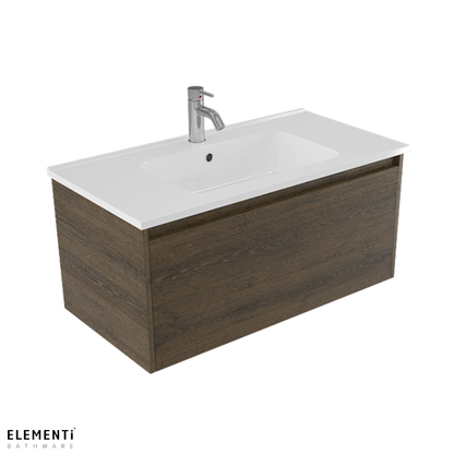 Elementi Novara 1 Drawer Wall Hung Vanity 900mm | Available in 11 Colours