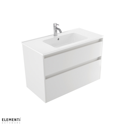 Elementi Novara 2 Drawer Wall Hung Vanity 900mm | Available in 11 Colours