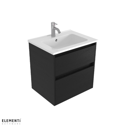 Elementi Novara 2 Drawer Wall Hung Vanity 600mm | Available in 11 Colours
