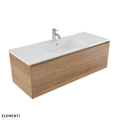 Elementi Novara 1 Drawer Wall Hung Vanity 1200mm | Available in 11 Colours