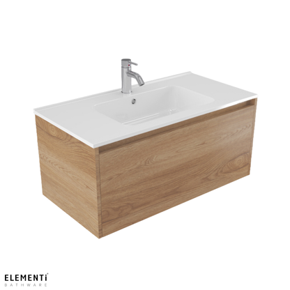 Elementi Novara 1 Drawer Wall Hung Vanity 900mm | Available in 11 Colours
