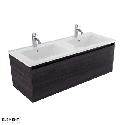 Elementi Novara 1 Drawer Wall Hung Vanity Double Bowl 1200mm - Available in 11 Colours
