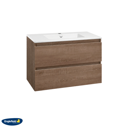 Englefield Valencia 2 Drawer Wall Hung Vanity 900mm - Available in 3 Colours