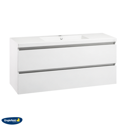 Englefield Valencia 2 Drawer Wall Hung Vanity 1200mm - Available in 3 Colours