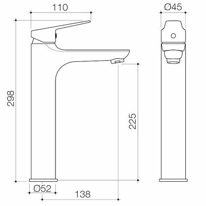 Stylus Basis R4 Tower Basin Mixer | Available in 3 Colours