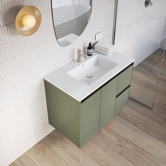 Bella 2 Door 2 Drawer Wall Hung Vanity 1500mm Double Bowl - 17 Colour Options