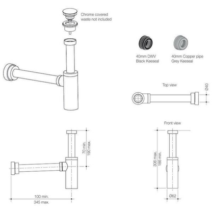 Caroma Bottle Trap 40mm | Available in 6 Colours