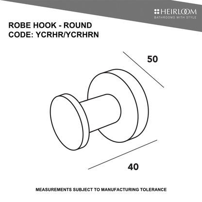 Heirloom Centro Round Robe Hook | Available in 2 Colours