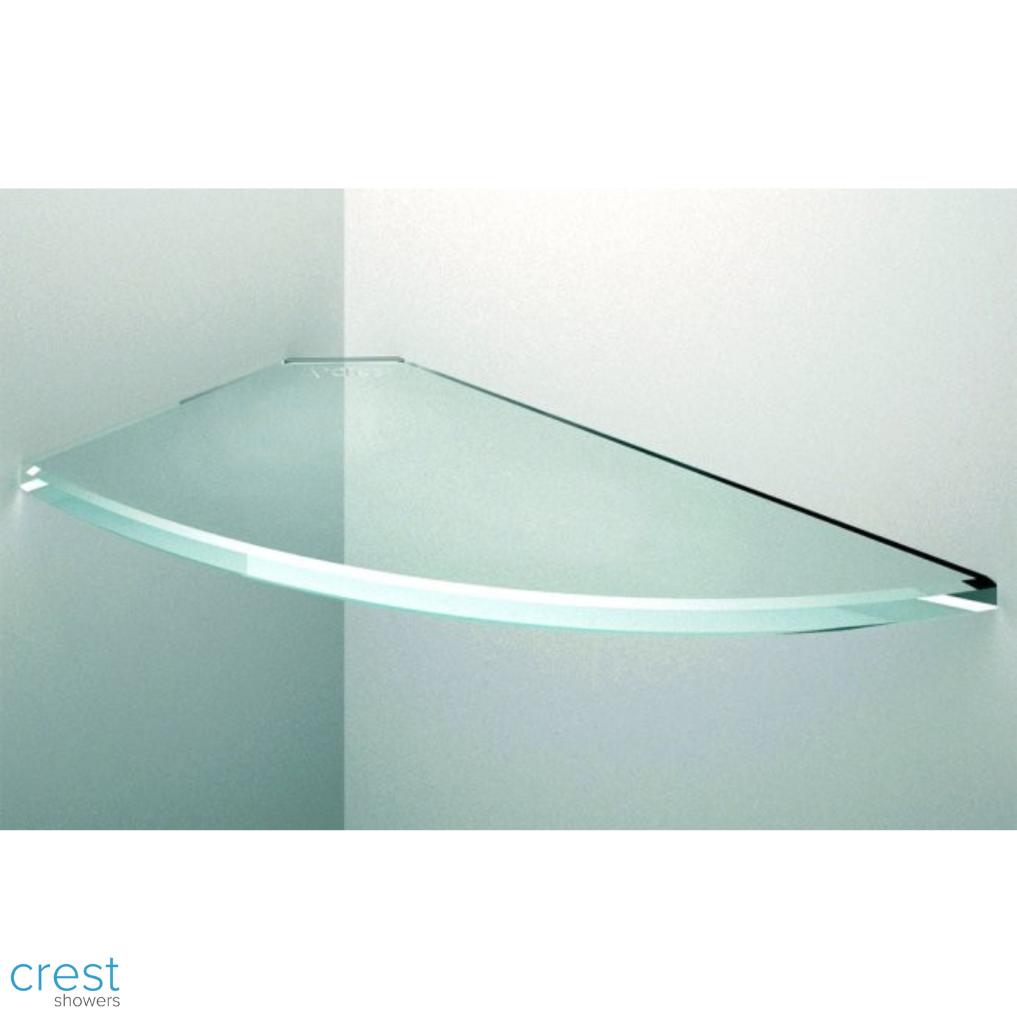 Crest Showers Elliptical Floating Glass Shelves | 150 x 300mm