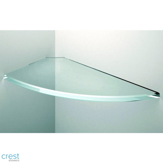 Crest Showers Elliptical Floating Glass Shelves | 150 x 300mm