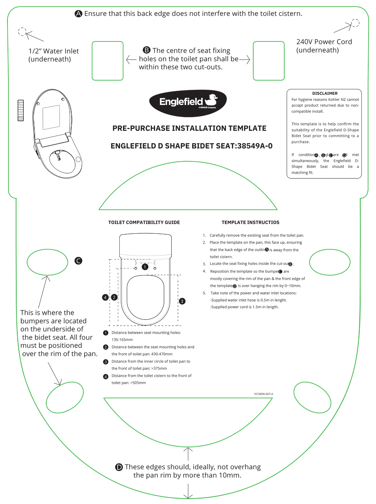 Englefield D-Shape Bidet Seat