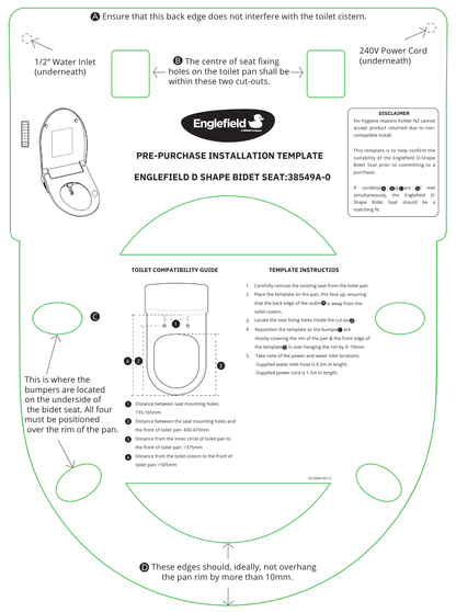 Englefield D-Shape Bidet Seat